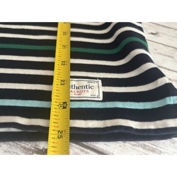 TALBOTS Petite Authentic Talbots Shirt Brigitte Blue Green Stripes Thick Cotton - Picture 7 of 9